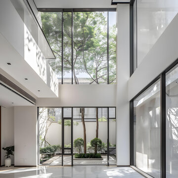 現(xiàn)代簡約風(fēng)格住宅室內(nèi)設(shè)計，花園景觀