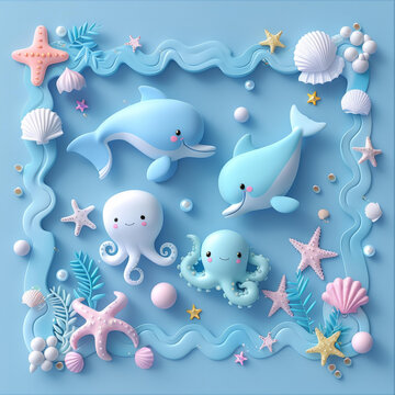 海底卡通的AI圖片