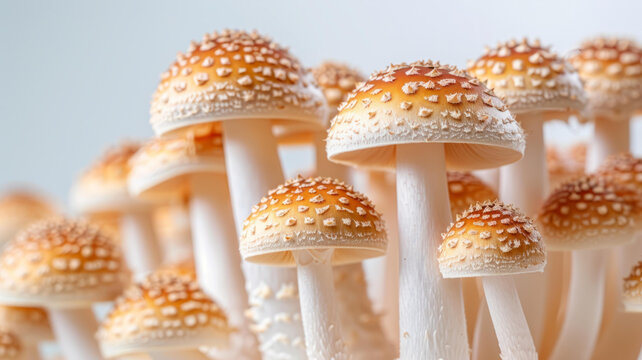 一簇橙色的鵝膏菌
