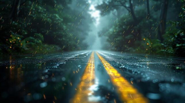 雨林公路的AI圖片