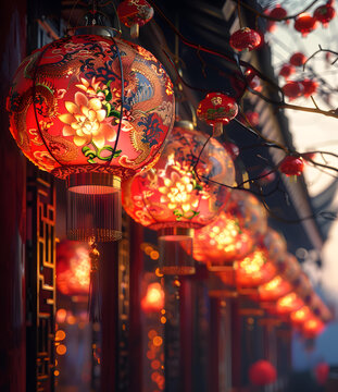 春節(jié)掛紅燈籠