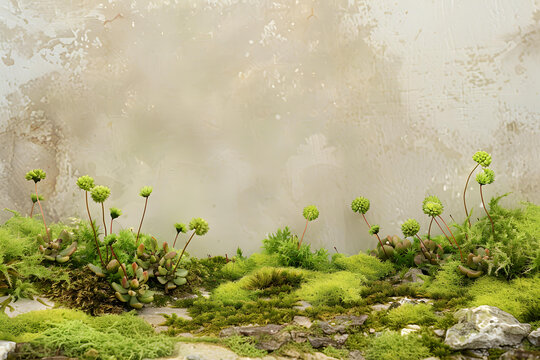 綠色苔蘚背景墻