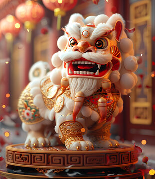 舞獅的AI圖片