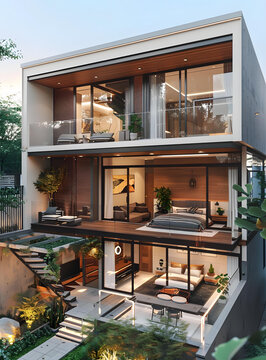 複式住宅的AI圖片