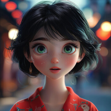 紅衣短發(fā)少女