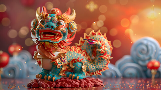 祥龍獻(xiàn)瑞的AI圖片