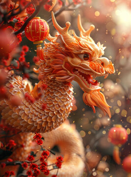 龍的剪紙的AI圖片