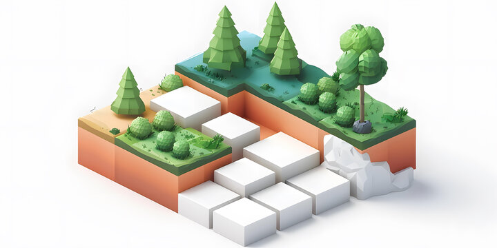 低多邊形3D森林景觀