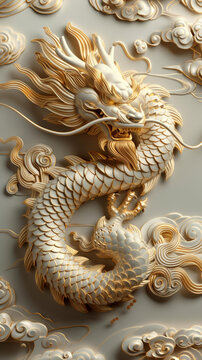 浮雕祥龍的AI圖片