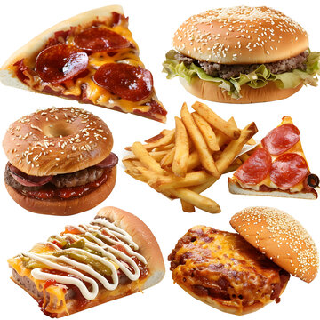各種美味的快餐食品