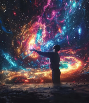 星空仰望的AI圖片