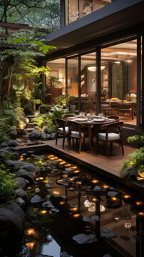 禪意庭院與用餐區(qū)