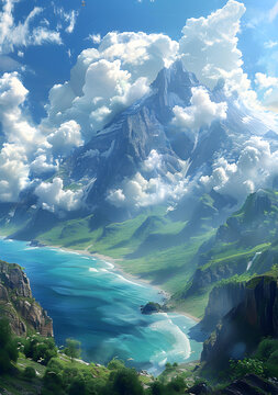 奇幻山峰與海岸