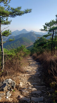 山間小路風景圖片