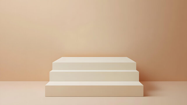 米色背景 白色展示臺