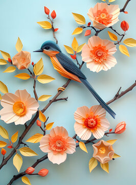 紙藝花鳥圖