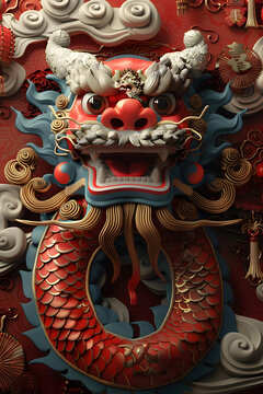 祥龍獻(xiàn)瑞的AI圖片
