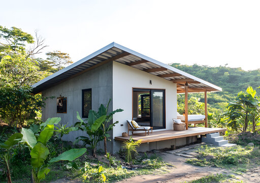 熱帶雨林中的現(xiàn)代簡約小屋