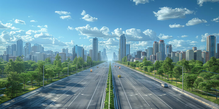 城市道路的AI圖片
