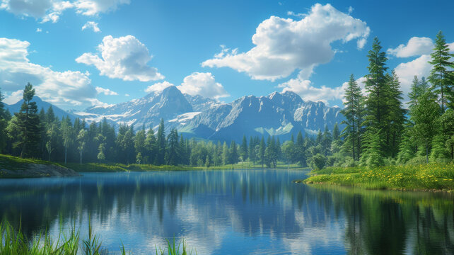 寧靜的湖光山色