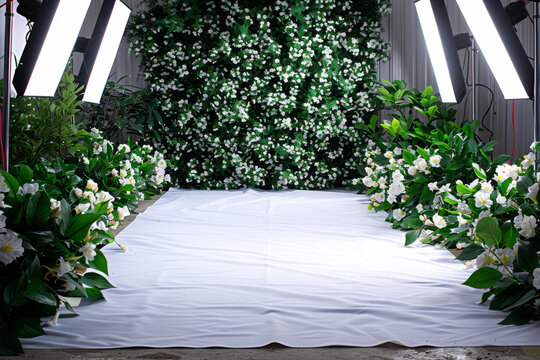 用鮮花綠植搭建的棚