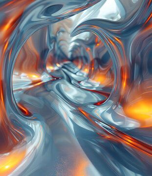 3D科幻光怪陸離的隧道