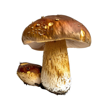 [免摳素材]白色背景上的兩朵牛肝菌