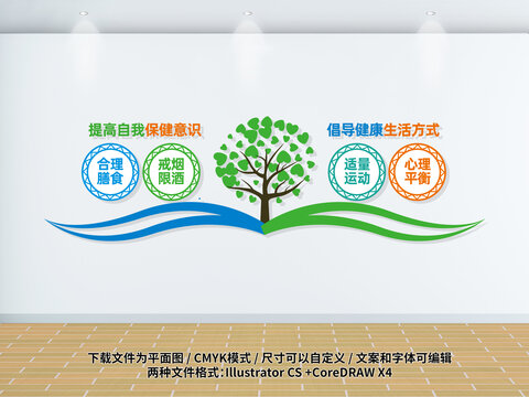 社區(qū)健康生活宣傳欄文化墻