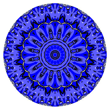 圓形藍(lán)色青花傳統(tǒng)圖案