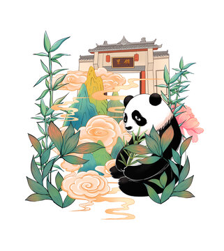 成都城市插畫
