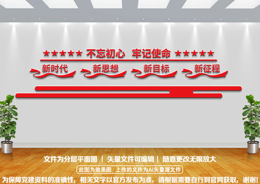 不忘初心黨建文化墻