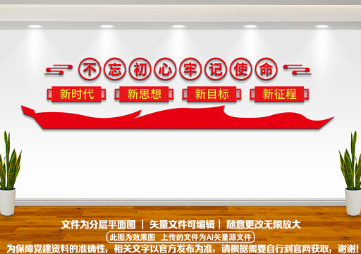 不忘初心黨建文化墻