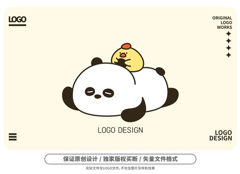 原創(chuàng)卡通小雞熊貓logo