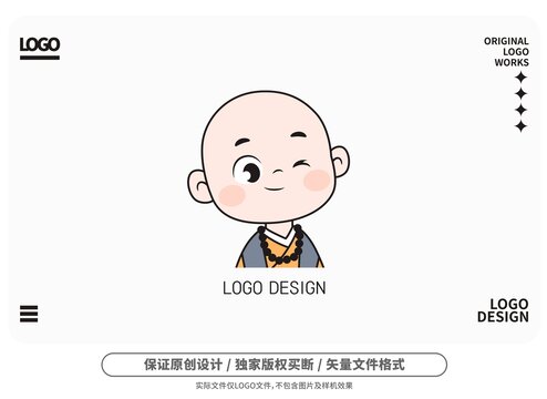 原創(chuàng)卡通小和尚l(wèi)ogo