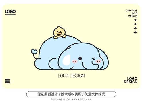 原創(chuàng)卡通趴趴象鴨logo