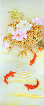 牡丹鯉魚(yú)圖