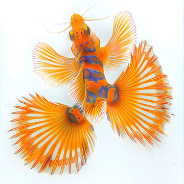 一條色彩鮮艷的魚(yú)，長(zhǎng)長(zhǎng)的尾巴