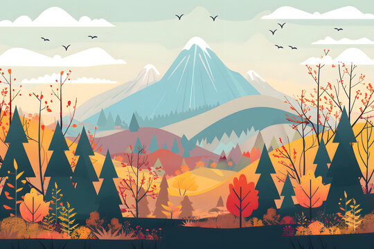 秋季山巒風景
