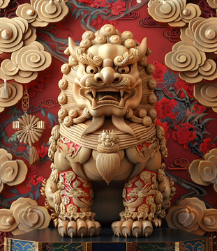 祥瑞金獅的AI圖片