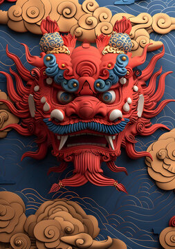 祥云瑞獸的AI圖片