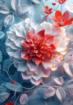 紅色和白色的花朵