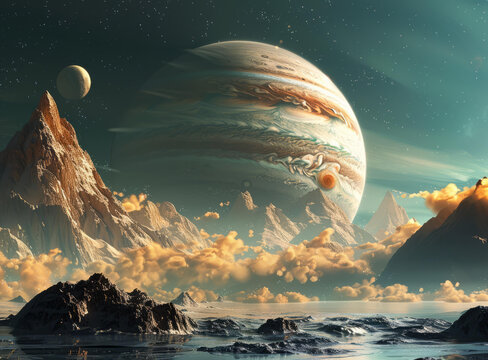 木星的冰冷衛(wèi)星歐羅巴的異星景觀