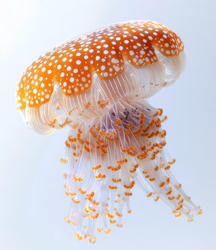 橙色水母的優(yōu)雅舞姿