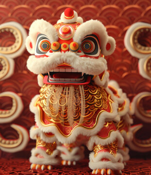 舞獅的AI圖片