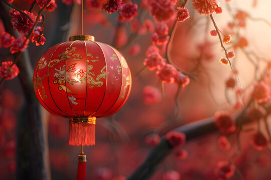 紅燈籠高高掛，春節(jié)喜慶祥和