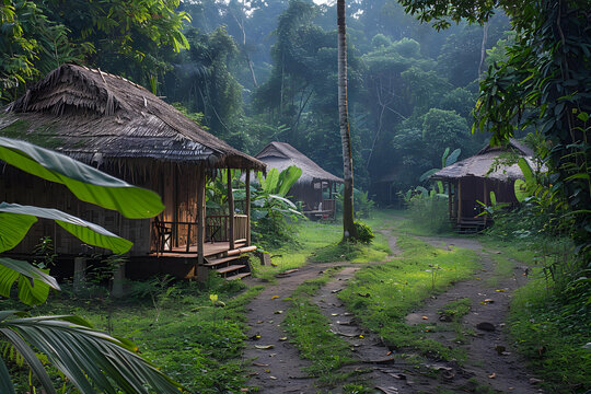叢林小屋的AI圖片