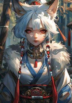 白發(fā)狐耳少女