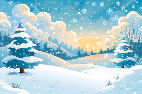 冬日雪景的AI圖片