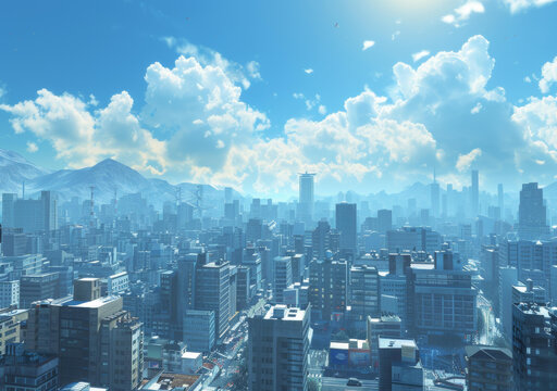 城市天際線與港口