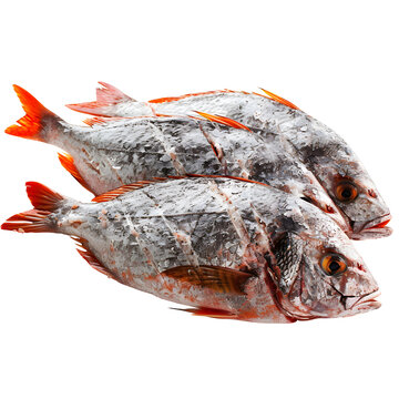 三條新鮮的紅鯛魚(yú)